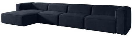 Luxusbetten24 Designer Sofa Comfy L Maxi in Samt Blau Links