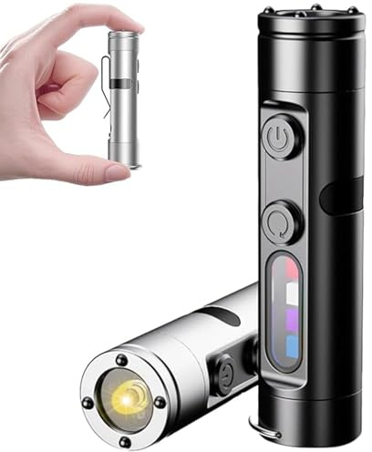 Taclite Mini - The Ultimate Everyday Micro Tool, Wiederaufladbare Magnetische LED Taktische Taschenlampe mit Hutclip, 9 Lichtmodi Mini Camping Taschenlampe Extrem Hell Wasserdicht für Wandern Outdoor