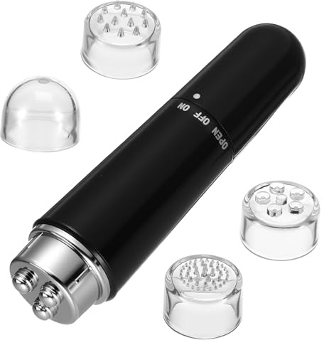 4-in-1 Elektrisches Gesichtsmassagegerät Schwarz, Kompakt | Gepflegte Hautpflege Zuhause, Ergonomische Form, Glatte Oberfläche, für Augenpartie und Hals