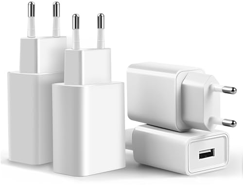 4 Pack Chargeur USB 5V 2A Adaptateur Prise Secteur Compatible avec iPhoneiPhone Samsung Huawei Xiaomi LG Telephone Wall Charger Plug Power Adapter