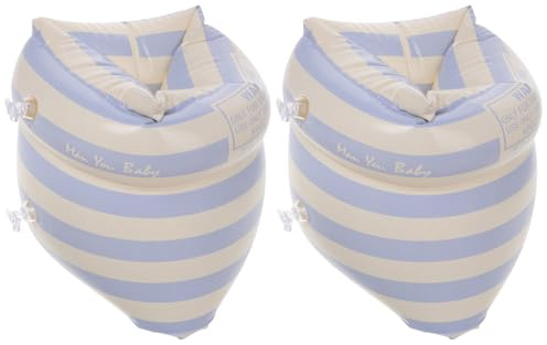 Gogogmee Flotadores de Brazo Inflables de PVC para Adultos Anillos Flotantes para Piscina 1 Par 2 Unidades Azul Doble Cámara Equipo de Natación Seguro para Principiantes y Uso