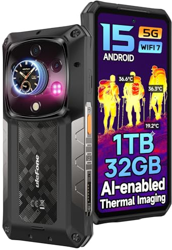 Ulefone Armor 28 Ultra 5G Rugged Smartphone 1TB ThermoVue T2 Thermal Imaging, Dimensity 9300+ Wireless Charging, 6.67 AMOLED+1.04 Sub-Screen 64MP Night Vision Android 15 Mobile Phones Unlocked