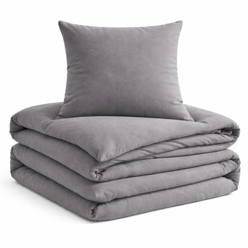 jilda-tex Premium Tencel™ Lyocell Bettwäsche Set 135x200 cm – Stonewashed, superweich, hypoallergen & atmungsaktiv – Oeko-TEX® Made IN Green Zertifiziert (Taupe, 2 TLG. 135x200cm / 80x80cm)