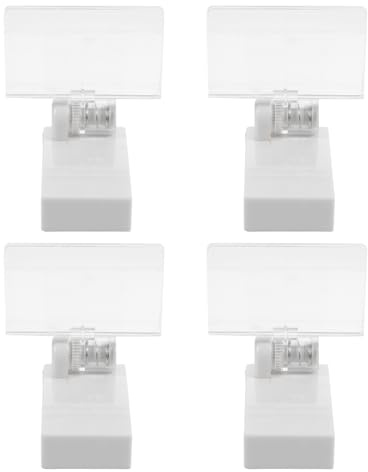 EXAOMBLE Magnet Clips for Supermarkets and Magnet Material 4pcs White and Menus Display Number Cards and Menus with Sturdy Label Holders for Retail Price Tags and Retail Stores
