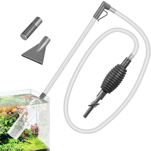 lomdung Sifone per Acquario, Pulizia Acquario, Pompa Pulizia Acquario Manuale, per Cambio Acqua e Pulizia Ghiaia, per Acquari Piccoli e Medi