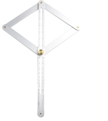Stainless Steel Corner Angle Finder Tool for Flooring Laminate Stone - Precision Sliding Protractor Measure 17.1cm