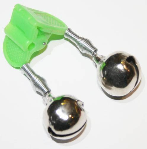 Doppel-Glöckchen Clip mit Adapter, silberfarben