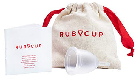 Ruby Cup - Reusable Menstrual Cup - Small (Light Flow) - Clear - Includes Cup Donation. Perfect for Beginners. Safe, Convenient & Eco-Friendly. Reliable Alternative to Tampons & Sanitary Towels