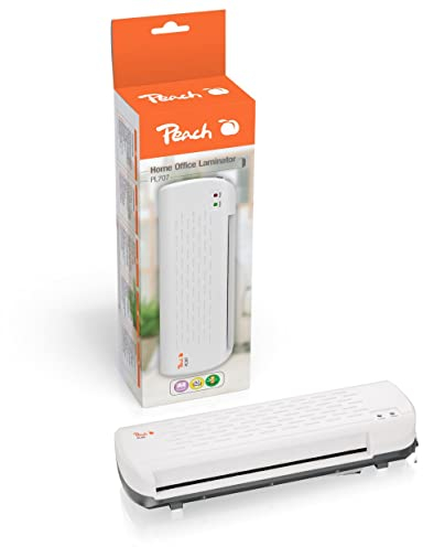 Peach PL707 Heimbüro Laminiergerät DIN-A4 , in wenigen Minuten startklar , geeignet für handelsübliche Folien , 1½ Seiten pro Minute , inkl. 10 Laminierfolien