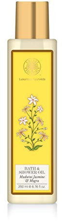 Forest Essentials Madurai Jasmine and Mogra Moisture Replenishing Bath and Shower Oil, 200ml - - Shipping by FEDEX/DHL by Forest Essentials