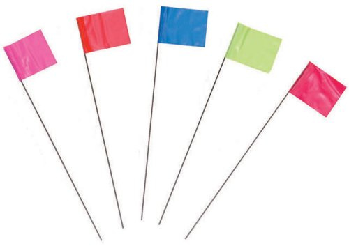 Stake Flags-15 Staff, Lime Fluorescent 10Pcs.