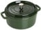 STAUB Gusseisen Bräter/Cocotte, Rund 28 cm, 6,7 L, Aromaregen Funktion für optimale Befeuchtung, Für alle Herdarten inkl. Induktion & Backofen, Basilikum/Grün