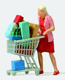 Preiser 1:87 PR28081 Modelleisenbahnen – Frau mit Einkaufswagen