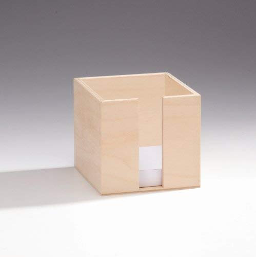 GLOREX Notizzettelbox, Holz, Natur, 11 x 11 x 10,5 cm, 6 1683 700