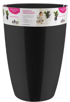 Elho Pflanzgefäß brussels diamond rund allin1, 40cm, metallic schwarz