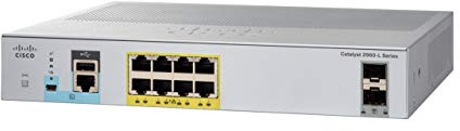 Commutateur réseau Cisco Catalyst 2960CX-8PC-L, 8 Ports GbE, 8 Ports de Sortie PoE+, consommation PoE 124 W, Garantie à Vie limitée améliorée (WS-C2960CX-8PC-L) White