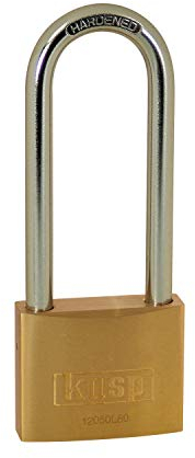 Kasp Vorhängeschloss, Messing, 50 x 80 mm, hoher Bügel, Serie 120, gold, K12050L80D