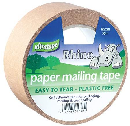 Ultratape Paper Mailing Tape, Easy Tear & Plastic Free | 48mm x 50, 50m