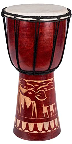 50cm Große Djembe Trommel Bongo Drum Elefant Braun Fair Trade Top Klang
