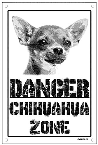 Danger CHIHUAHUA zone Targa cartello metallo attenti al cane metal sign (15X20)