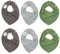 Pippi 6er Pack Baby Jungen Halstuch, Farbe: Grün, Grau und Dunkelgrau, One Size