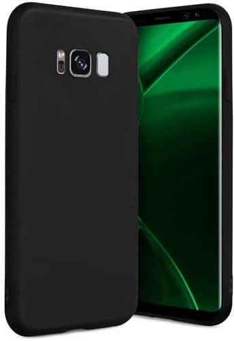 ONEFLOW SlimShield Pro für Samsung Galaxy S8 Hülle Ultra dünn erhöhter Rand, TPU Backcover minimalistisch Handyhülle flexibel, Schutzhülle mit Kamera- und Displayschutz, Schwarz