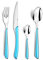 AMEFA - Ménagère 16 couverts de table pour 4 personnes - Eclat - Acier inoxydable 18/0, Finition Brillante - Bleu Turquoise
