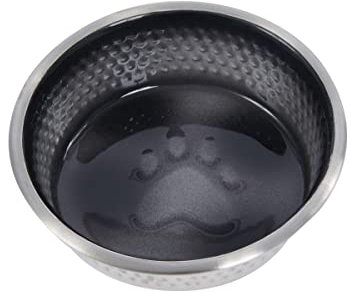 WeatherBeeta Non-Slip Stainless Steel Shade Dog Bowl, Black, 23cm