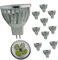 Pack of 10 MR16 AC/DC12 V LED Bulbs, 4 W Cold White, 7000 K, 300 Lumens, 60º Lighting Angle, CRI: 80, (Car Aluminium Lamp Cup)