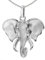 CLEVER SCHMUCK Set Silberner Elefant Kopf 20 mm von vorn figürlich plastisch natürliche Form mit Kette Erbs 45 cm STERLING SILBER 925