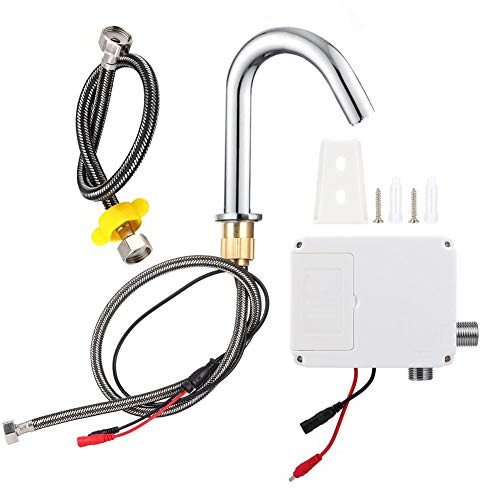 Fdit Automatischer Sensor-Wasserhahn mit G1/2-Zoll-Gewinde, berührungsloser einzelner Kaltwasserhahn mit Steuerkasten(1#)