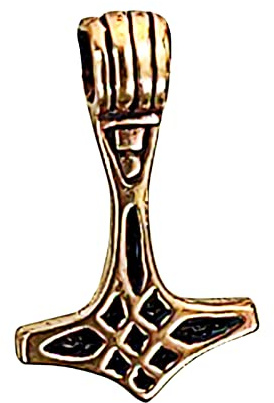 Kiss of Leather Petite Thor's Hammer Pendant Bronze with Cotton Cord