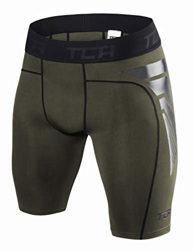 TCA Herren CarbonForce Pro Thermo Kompression Unterwäsche Shorts - Dunkelgrün, S