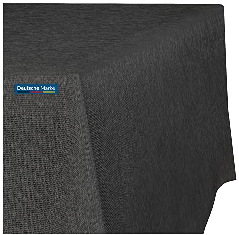 TEXMAXX Tischdecke abwaschbar eckig - 100 x 100 cm in Anthrazit - Maßgefertigte Tischdecke Leinenoptik mit Lotuseffekt - Gartentischdecke wasserabweisend mit Fleckschutz
