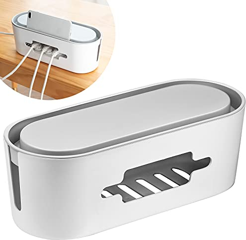 Winfred Kabelaufbewahrungsbox, 320 x 130 x 115 mm, staubdicht, rutschfest, mit Smartphone-Halterung, Kabelaufbewahrung für Haus und Büro