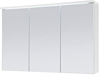 Aileenstore Spiegelschrank Badmöbel mit Beleuchtung Duo 100 cm LED Weiss