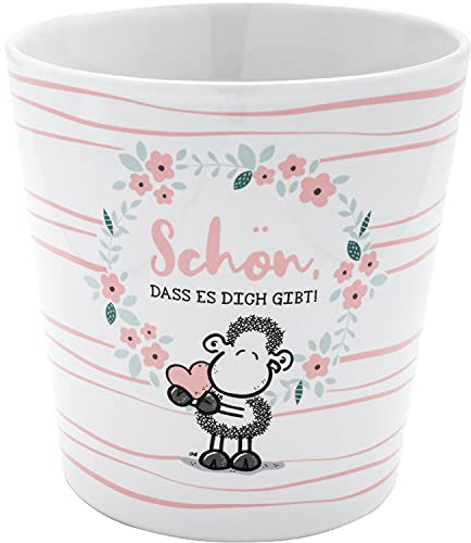 Sheepworld Pot de Fleurs 47523 - Beau Pot en grès - Hauteur : 10,5 cm - Emballage Cadeau - Höhe 10,5 cm