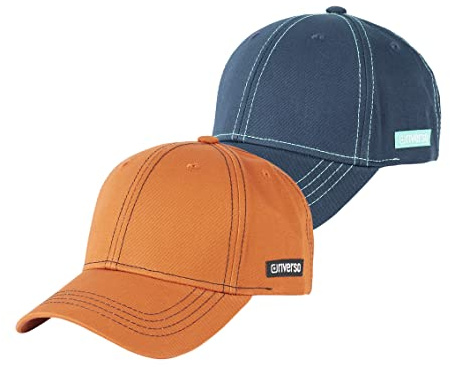 riverso Herren Cap RIVNoel 2er Pack Baseballcap Snapback Kappe Sport Verstellbare Outdoor Mütze Basic Einfarbig 100% Baumwolle Einheitsgröße Schwarz Grau Grün Blau Braun Rot