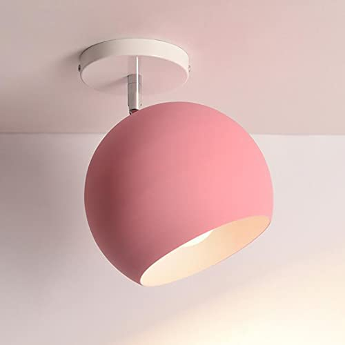 Deckenleuchte Modern Flur Lampe Bunt Macaron-Stil E27 Korridor Deckenlampe Kreativ Verstellbar Schirm LED Beleuchtung für Wohnzimmer, Balkon, Küche, Arbeitszimmer, Deckenstrahler, 15*18cm (rosa)