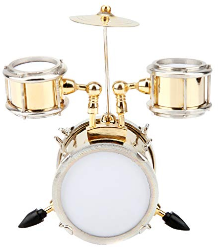Zerodis Miniatur-Musikinstrument Miniatur-Trommel mit Koffer Mini-Percussion-Musikinstrument Mini-Trommel Miniatur-Puppenhaus-Modell Weihnachtsschmuck und