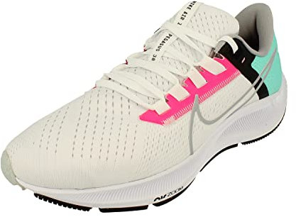Nike Air Zoom Pegasus 38 CW7356 Baskets de course pour homme Pointure 45,5 Blanc loup gris hyper rose 102, Blanc, rose.