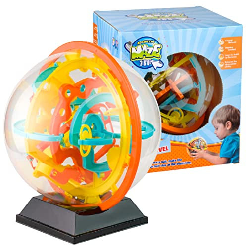 3D Maze Labyrinth Kugel Earth Maze 3D Puzzle Ball mit 100 Level für Fortgeschrittene, fördert räumliches Denken, Geschicklichkeit, Geduld & Kontrolle (Advanced)