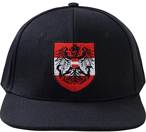 EXPRESS-STICKEREI Österreich Verstellbare Urban Basecap - Lustige Kappe mit Austria Fahne Hochwertige Schildkappe - Baseball Kappe - Snapback Kappe mit Verschluss - Einheitsgröße