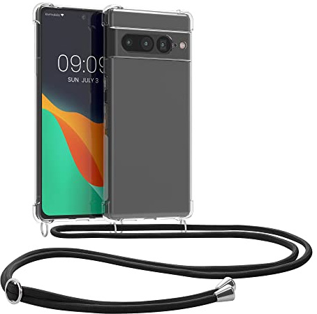 kwmobile Necklace Case kompatibel mit Google Pixel 7 Pro Hülle - Silikon Cover mit Handykette - Band Handyhülle Transparent