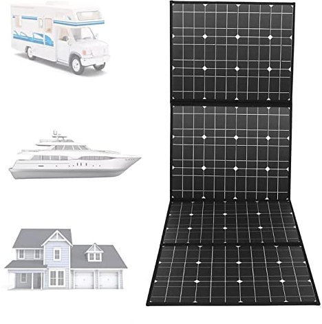 ANUU Power Solar Panels with USB(5V/3A), Folding Portable Solar Kit Phone Charger Compatible, 150W 18V Solar Charger Power Bank for RV, Boat, Caravan, Campervan