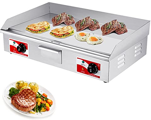 Plancha Eléctrica Comercial de Acero Inoxidable, con Cajón de Aceite Extraíble para Panqueques, Rango de Temperatura: 50~300 ℃, Antiadherente, para Restaurante, Lugares Públicos, Barbacoa,820