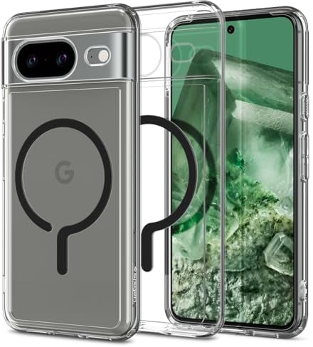 Spigen Ultra Hybrid OneTap Metal Ring MagFit Hülle Kompatibel mit Google Pixel 8 -Schwarz