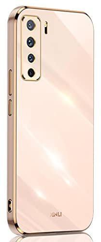 SEAHAI Cover per Huawei P40 Lite 5G, Custodia Protettiva Ultra Sottile ed Elegante in Silicone TPU Flessibile, Glitter Placcatura Phnom Penh Design Cover Antiurto Case, Rosa