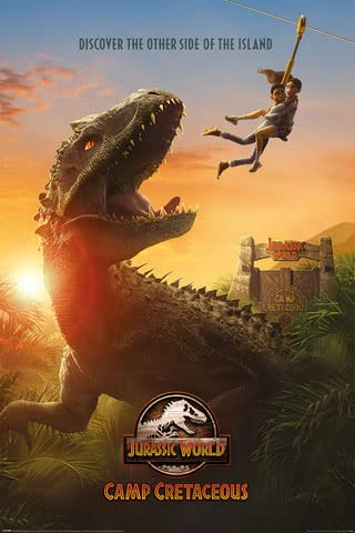 Jurassic World Camp Cretaceous - Teaser - Poster Druck - Größe 61x91,5 cm + 2 St Posterleisten Holz 61 cm