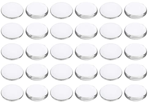PATIKIL 50 Stück Glas Cabochons 30mm Klare Runde Glascabochons, Flache Rückseite Glaskuppel, Glaskuppel für DIY Schmuck, Foto Anhänger Herstellung, Halsketten